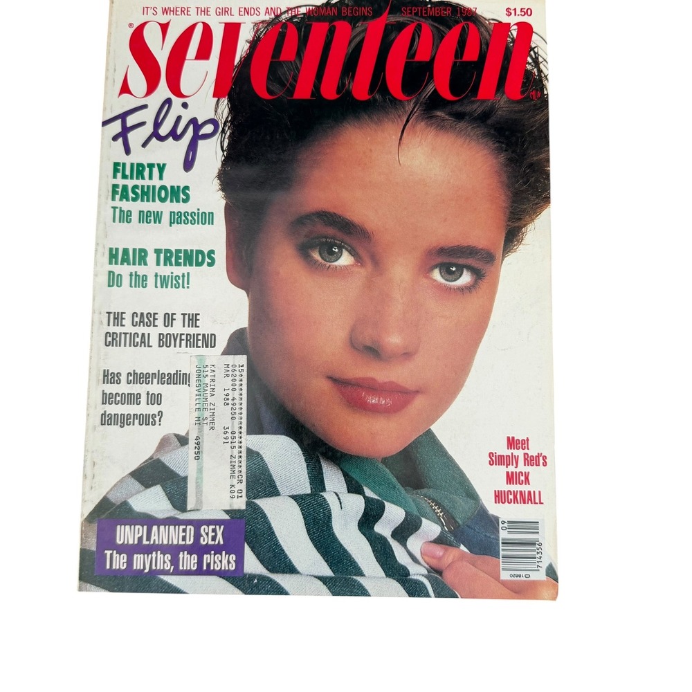 Seventeen Magazine September 1987 80s Vintage Fashion beauty pop culture teen